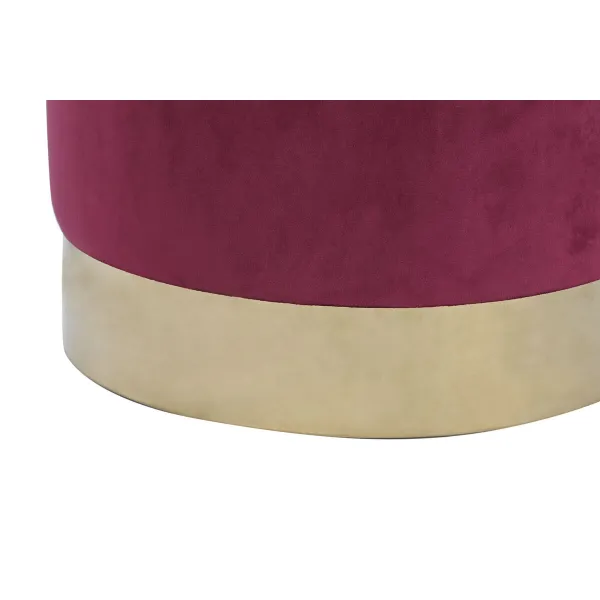 Atrama pėdoms DKD Home Decor Rusvai gelsva Bordo Aksomas 40 x 40 x 42 cm (2 vnt.)
