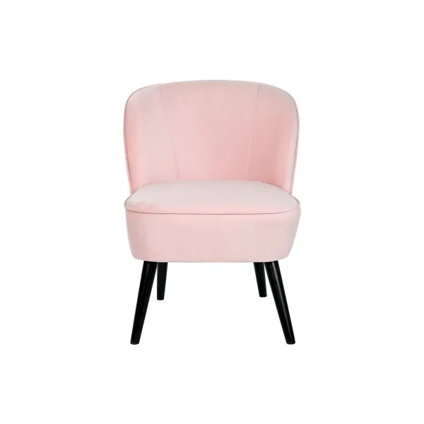 Sēdeklis DKD Home Decor Melns Gaiši Rozā Koks 60 x 70 x 78 cm
