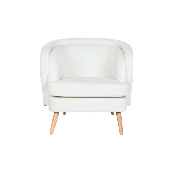 Nojatuoli DKD Home Decor Valkoinen Luonnollinen Puu 91 x 80 x 78 cm