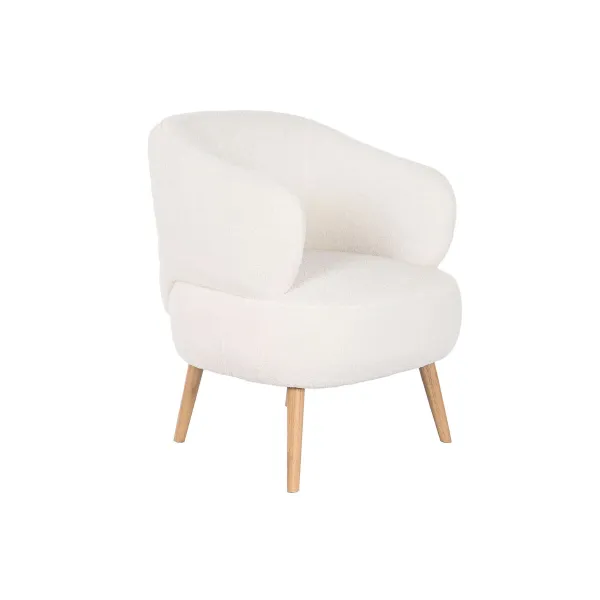 Nojatuoli DKD Home Decor Valkoinen Luonnollinen Puu 70 x 70 x 80 cm