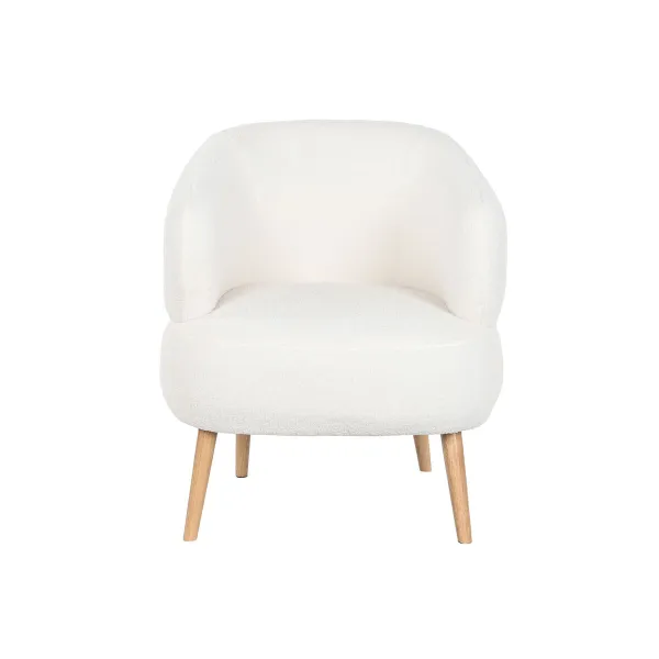 Nojatuoli DKD Home Decor Valkoinen Luonnollinen Puu 70 x 70 x 80 cm
