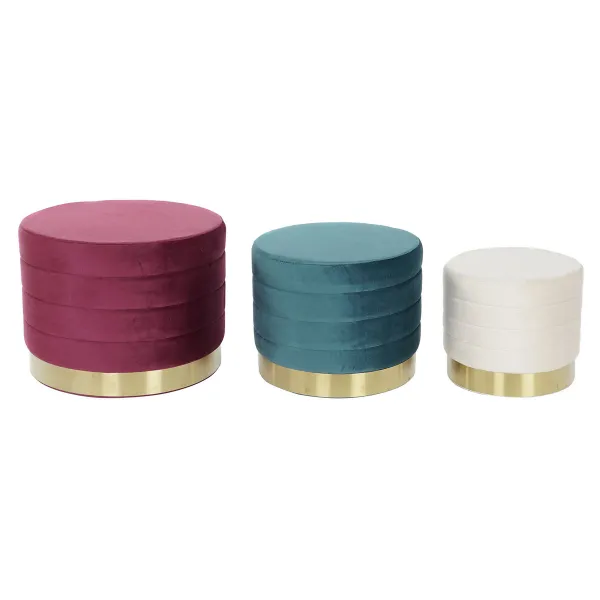 подставка для ног DKD Home Decor Разноцветный Деревянный MDF Велюр 60 x 60 x 45 cm