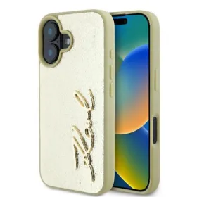 Karl Lagerfeld Metal Signature - Case for iPhone 16 (gold)
