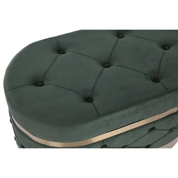 Банкетка DKD Home Decor Зеленый Оранжевый Позолоченный Деревянный MDF 80 x 47 x 43 cm (2 штук)