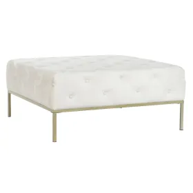 Taburete DKD Home Decor Balts Bronza Metāls 100 x 100 x 45 cm