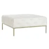 Банкетка DKD Home Decor Белый Позолоченный Металл 100 x 100 x 45 cm