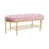 Банкетка DKD Home Decor 100 x 35 x 40 cm Розовый Позолоченный Металл