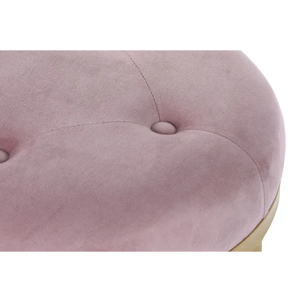 Taburete DKD Home Decor 100 x 35 x 40 cm Rozā Bronza Metāls