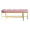 Банкетка DKD Home Decor 100 x 35 x 40 cm Розовый Позолоченный Металл
