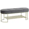 Банкетка DKD Home Decor Серый Позолоченный Металл 120 x 40 x 45 cm