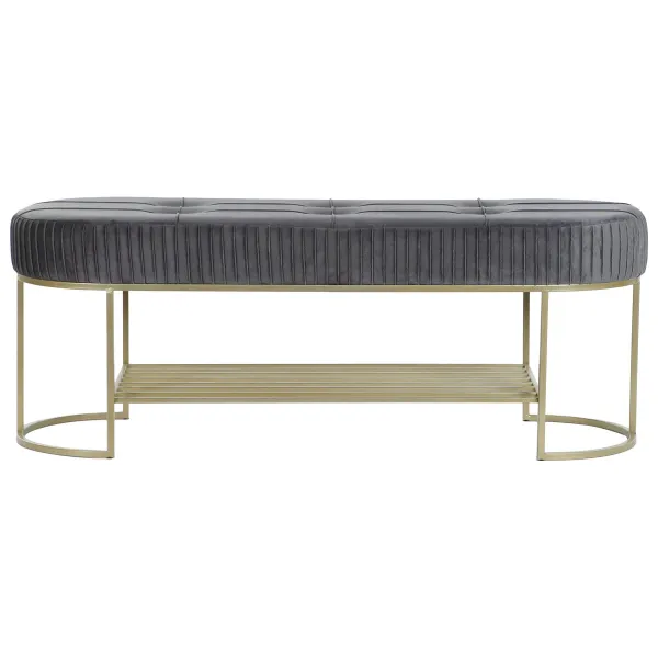 Банкетка DKD Home Decor Серый Позолоченный Металл 120 x 40 x 45 cm