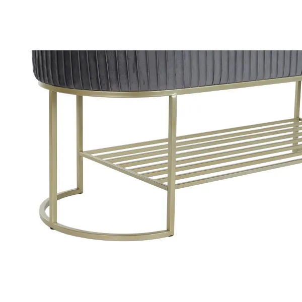 Банкетка DKD Home Decor Серый Позолоченный Металл 120 x 40 x 45 cm