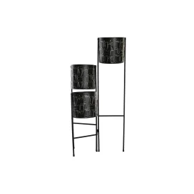 Kasvit DKD Home Decor Musta Kullattu Metalli Kasvot 22 x 22 x 93 cm