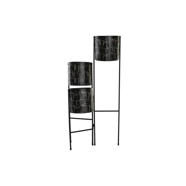 Kasvit DKD Home Decor Musta Kullattu Metalli Kasvot 22 x 22 x 93 cm