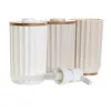 Набор для ванной DKD Home Decor Белый Бежевый Бамбук полистирол 16 x 9 x 18 cm 3 Предметы (2 штук)