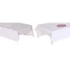 Galda drānas un salvetes DKD Home Decor 150 x 150 x 0,5 cm Rozā Balts (2 gb.)