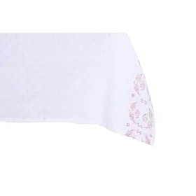 Tablecloth and napkins DKD Home Decor 150 x 150 x 0,5 cm Pink White (2 Units)