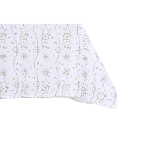Tablecloth and napkins DKD Home Decor 150 x 150 x 0,5 cm Blue Brown White (2 Units)