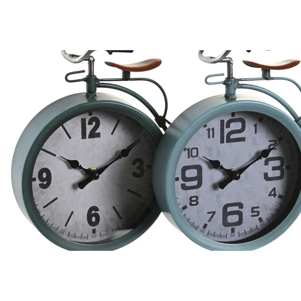 Настольные часы DKD Home Decor Синий Зеленый Велосипед Vintage (2 штук)