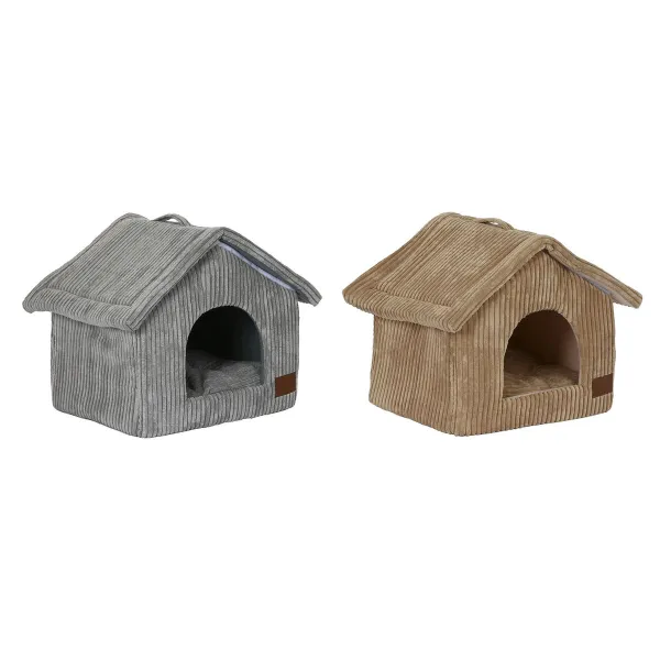 Gyvūnų lova DKD Home Decor 40 x 33 x 38 cm 48 x 37 x 40 cm Pilka Kupranugaris Aliuminis 2 vnt.