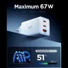 Spigen Essential EE673EU GaN Pro - Wall Charger 2x USB-C + USB-A 67W (White)