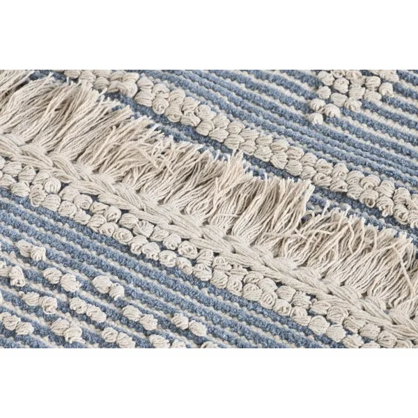 Paklājs DKD Home Decor 180 x 120 x 2 cm Zils Kokvilna Balts Boho