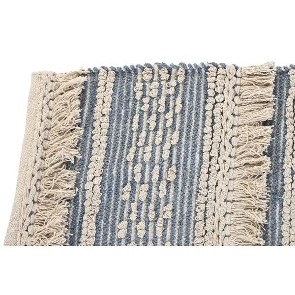 Paklājs DKD Home Decor 180 x 120 x 2 cm Zils Kokvilna Balts Boho