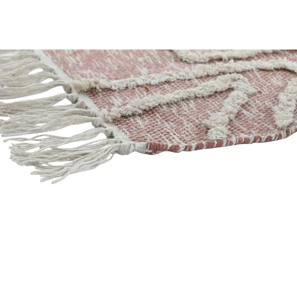 Matto DKD Home Decor Pinkki Terrakotta Valkoinen Hapsu Kaupunki (120 x 180 x 1 cm)