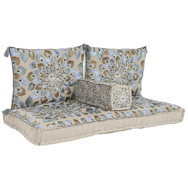 Dārza dīvāns DKD Home Decor Zils Bēšs 155 x 76 x 65 cm 150 x 76 x 20 cm