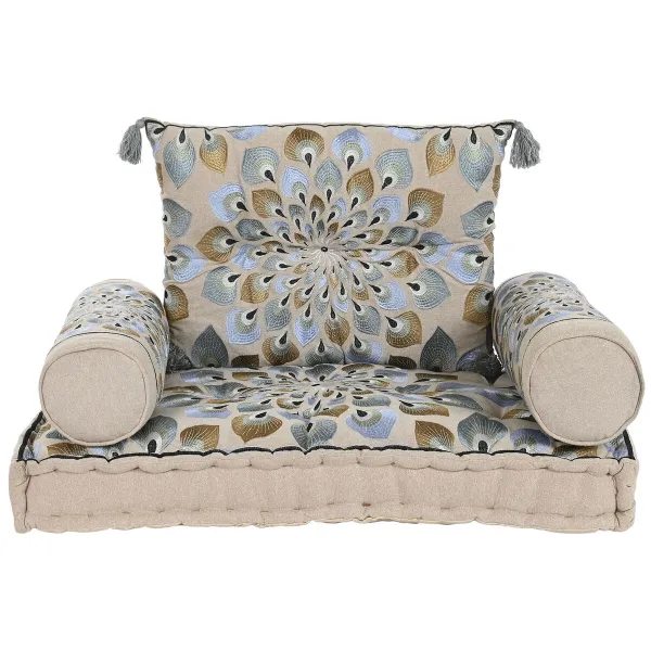 Dārza dīvāns DKD Home Decor Zils Bēšs 90 x 55 x 18 cm