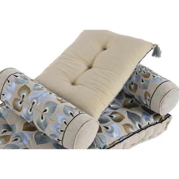 Dārza dīvāns DKD Home Decor Zils Bēšs 90 x 55 x 18 cm