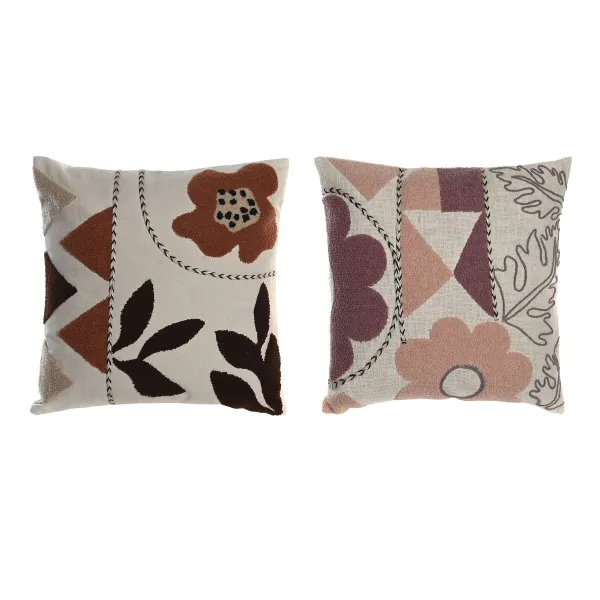Pagalvėlė DKD Home Decor Balta Rožinė 45 x 15 x 45 cm (2 vnt.)