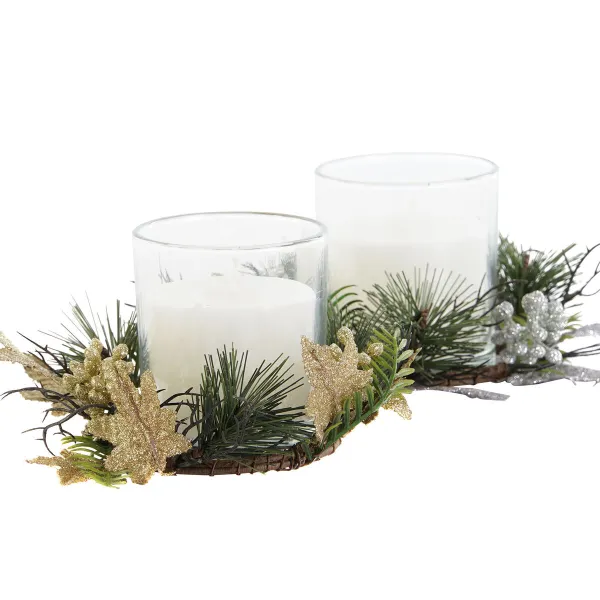 Вуаль DKD Home Decor Позолоченный Серебристый Рождество 15 x 15 x 5 cm (2 штук)