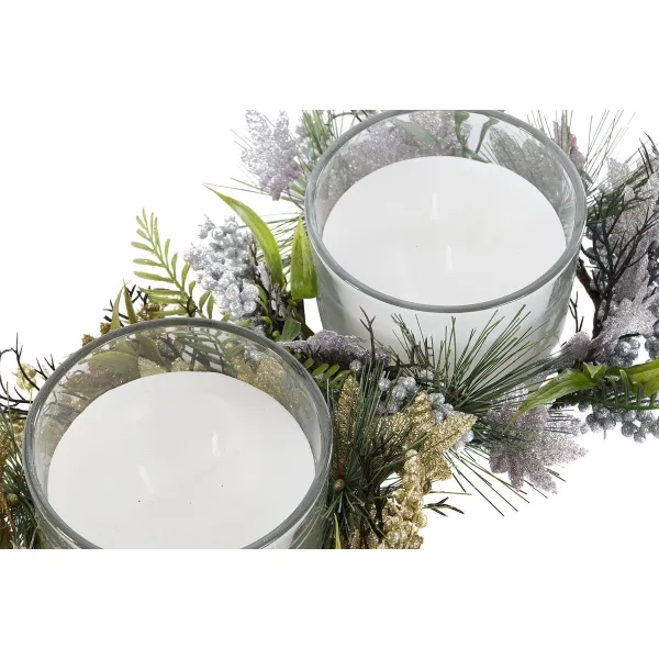 Вуаль DKD Home Decor Позолоченный Серебристый Рождество 21,5 x 21,5 x 8,5 cm (2 штук)