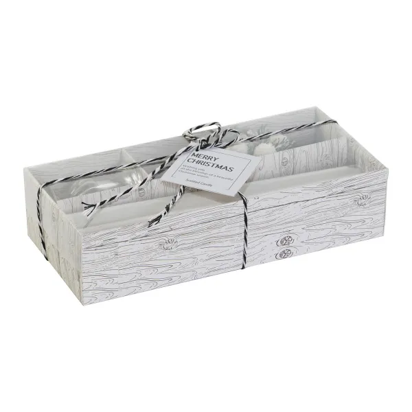 Candle Set DKD Home Decor White Christmas 21 x 10 x 5 cm 2 x 2 x 20 cm (4 Pieces)