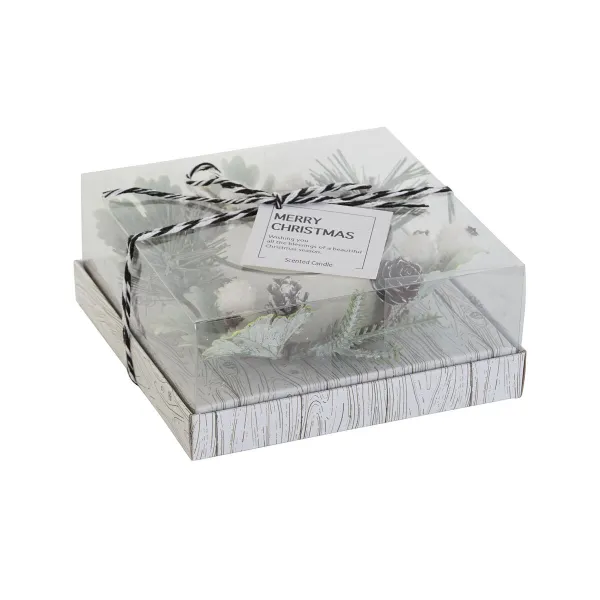 Kynttilä DKD Home Decor Valkoinen Joulu 15 x 15 x 5.5 cm 13 x 13 x 5,5 cm