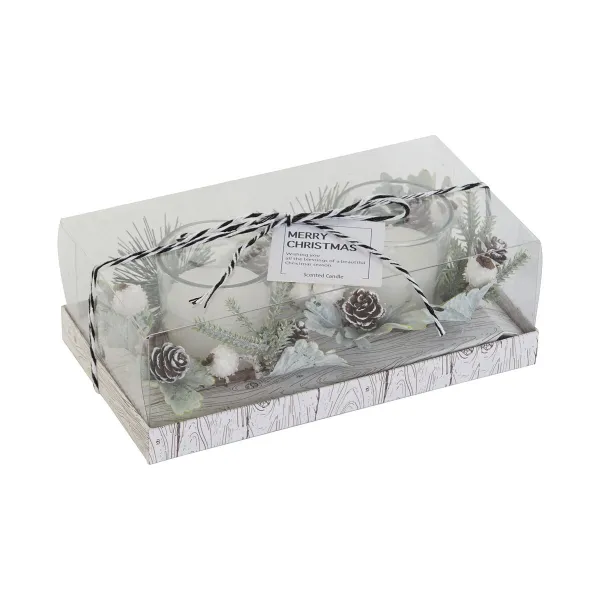 Набор свечей DKD Home Decor Белый Рождество 10 x 10 x 7 cm 19 x 10.5 x 7 cm (2 штук)