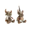 Ziemassvētku Nieciņš DKD Home Decor Brūns Ziemeļbrieži 13 x 12 x 25 cm (2 gb.)