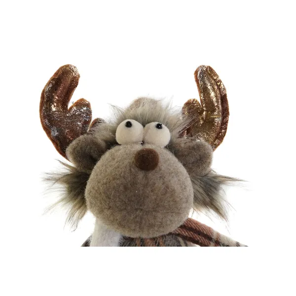 Ziemassvētku Nieciņš DKD Home Decor Brūns Ziemeļbrieži 14 x 12 x 35 cm (2 gb.)