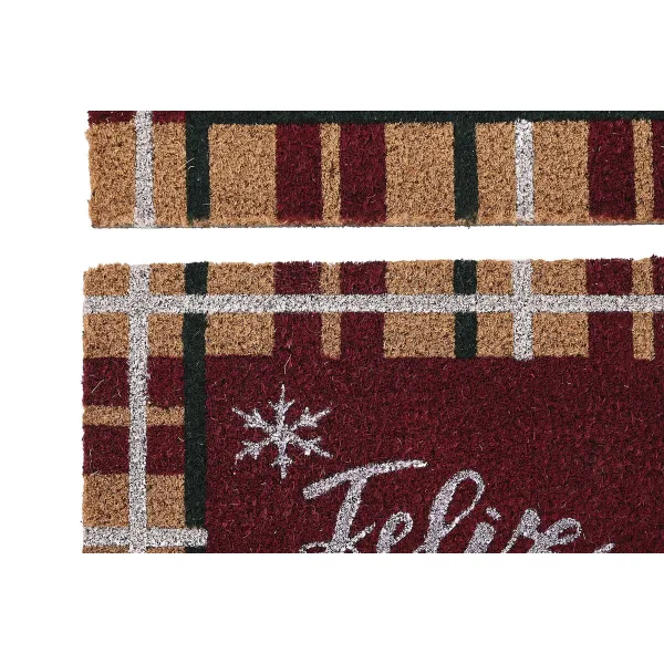 Durų kilimėlis DKD Home Decor Balta Ruda Raudona Žalia PVC Kokoso pluoštas 60 x 40 x 1,5 cm (2 vnt.)