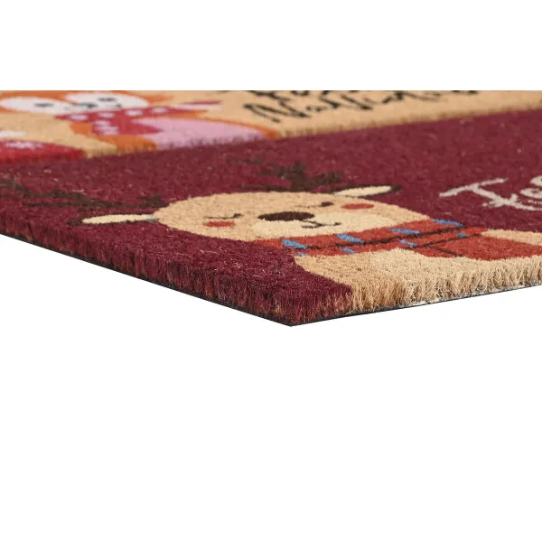 Kynnysmatto DKD Home Decor Punainen Monivärinen PVC Kookoskuitu 60 x 40 x 1,5 cm (2 osaa)