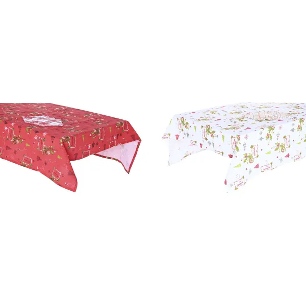 Stalo skalbinių rinkinys DKD Home Decor Balta Raudona Žalia Rusvai gelsva (5 Dalys) (2 vnt.)