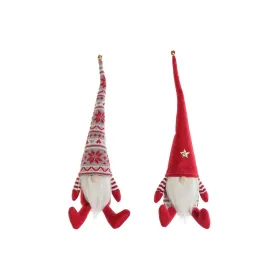 Новогоднее украшение DKD Home Decor Белый Красный Гном 10 x 10 x 40 cm (2 штук)