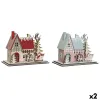 Kalėdų papuošalai DKD Home Decor Raudona Šviesiai rožinis 23,5 x 11 x 20,5 cm (2 vnt.)