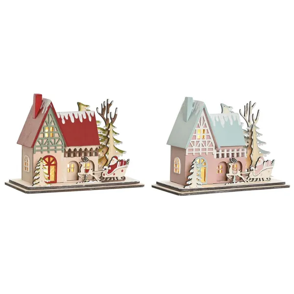 Christmas bauble DKD Home Decor Red Light Pink 23,5 x 11 x 20,5 cm (2 Units)