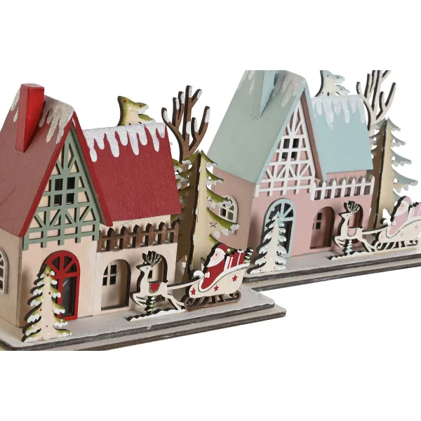 Christmas bauble DKD Home Decor Red Light Pink 23,5 x 11 x 20,5 cm (2 Units)