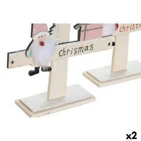Новогодняя ёлка DKD Home Decor Красный Розовый Деревянный 17,5 x 5 x 38 cm (2 штук)