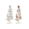 Новогодняя ёлка DKD Home Decor Красный Розовый Деревянный 17,5 x 5 x 38 cm (2 штук)