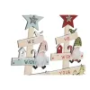 Новогодняя ёлка DKD Home Decor Красный Розовый Деревянный 17,5 x 5 x 38 cm (2 штук)
