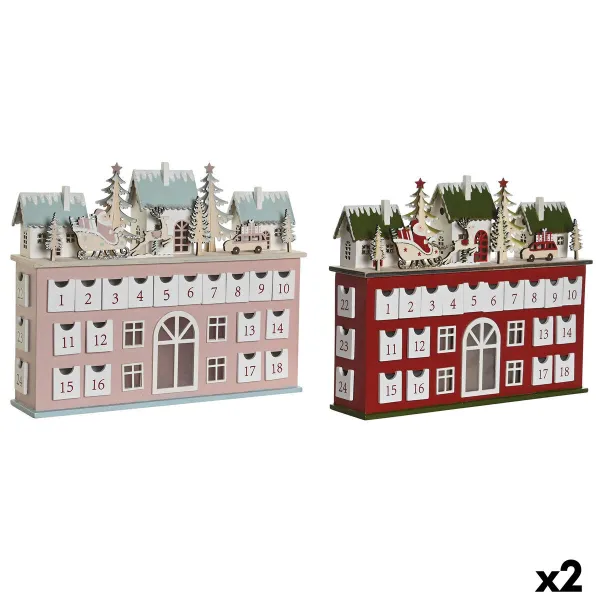 Рождественский календарь DKD Home Decor Деревянный 37,5 x 8,5 x 31 cm (2 штук)